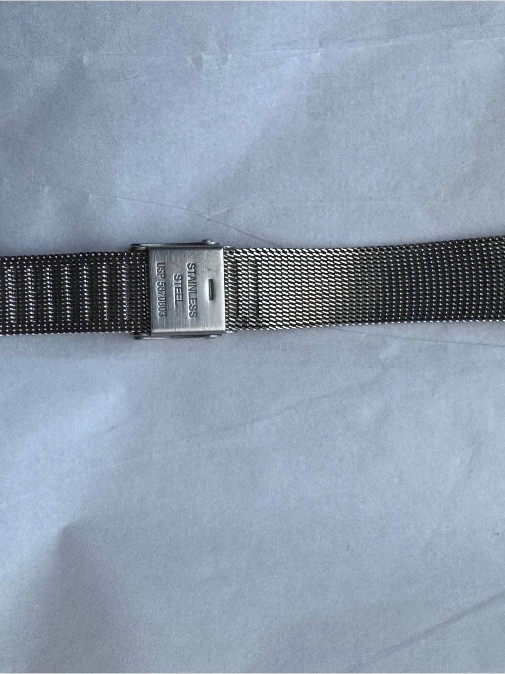 Skagen Denmark Platinum Plated Crystal Accent Mesh Watch